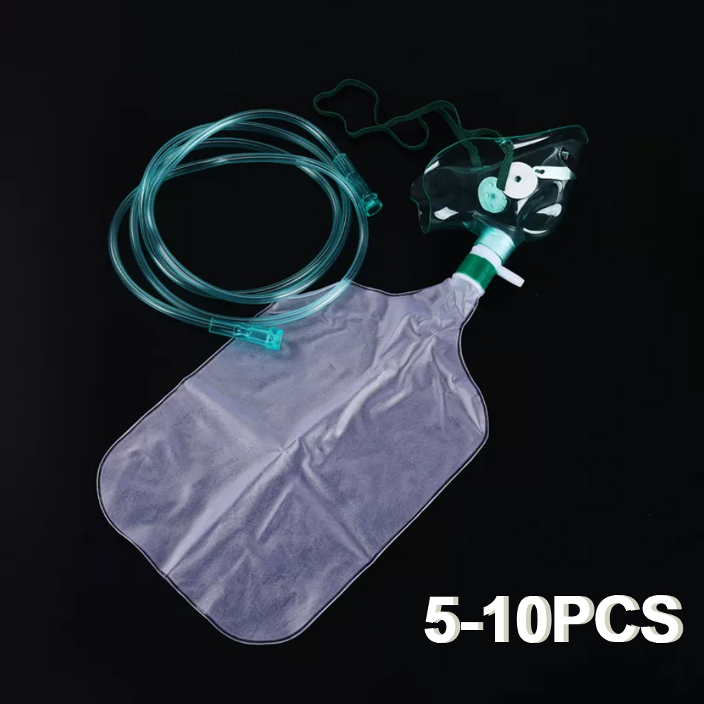 Oxygen Mask Reservoir Bag Adult - 5-10개 일회용 성인용 고농도 산소 마스크