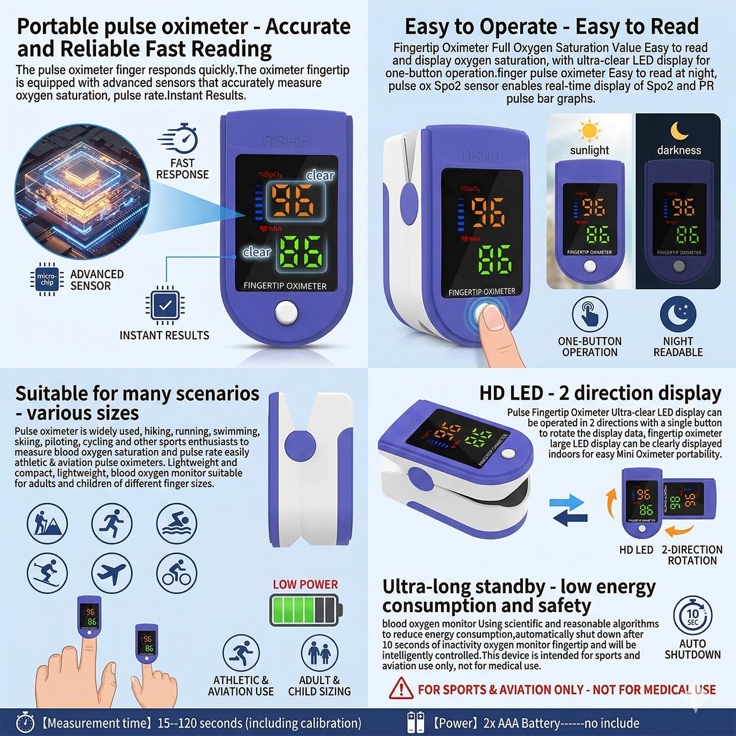 휴대용 손가락 끝 맥박 산소포화도 측정기 LED 디스플 - Oxygen Saturation Monitor Fingertip 리뷰 및 가격