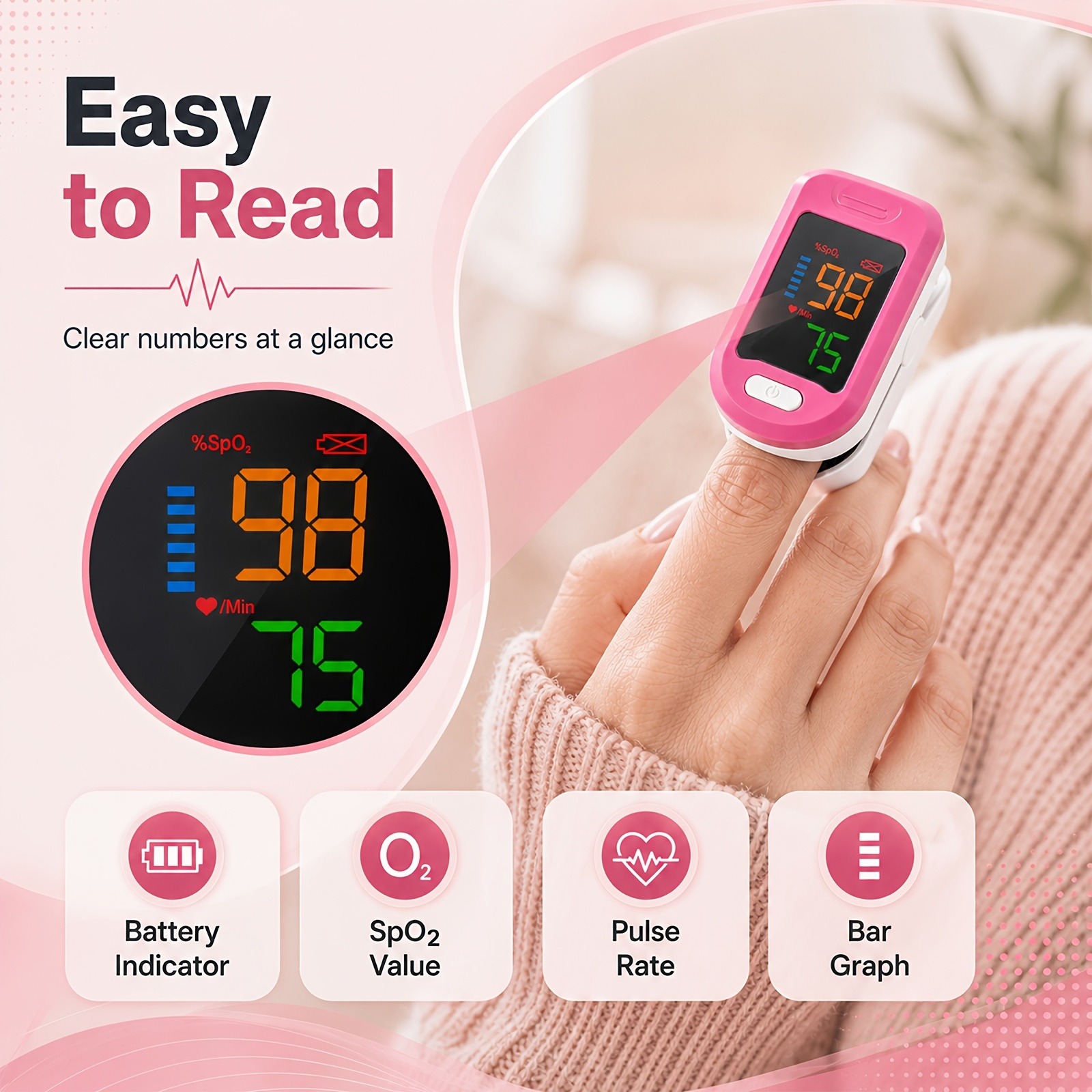 손가락 끝 맥박 산소 측정기 SpO2 모니터(맥박수 디 - Oxygen Saturation Monitor Fingertip 리뷰 및 가격